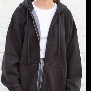 Brandy Melville oversized black zip up